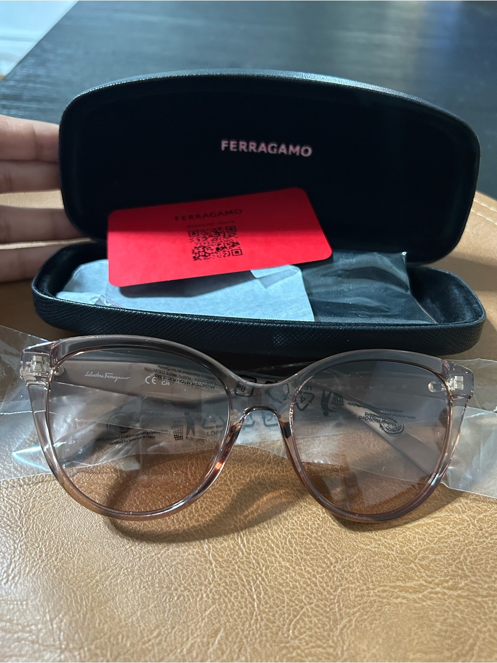 Salvatore Ferragamo Transparent Brown Gradient Women’s Sunglasses